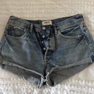 Agolde Light Blue Jean Shorts